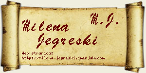 Milena Jegreški vizit kartica